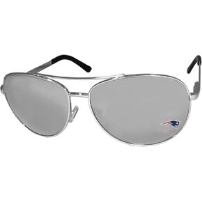 NFL Siskiyou Sports Fan Shop New England Patriots Aviator Sunglasses One Size Silver