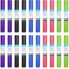 20 Pcs Yoga Mat Non Slip Fitness Exercise Mat Workout Mat with Strap for Women Gym Home Supplies, 72 x 24 Inch