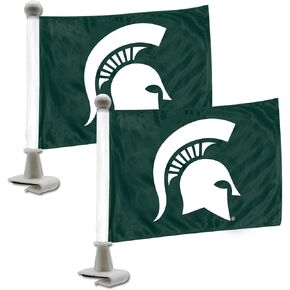 FANMATS 61915 Michigan State Spartans Ambassador Car Flags - 2 Pack Mini Auto Flags, 4in X 6in, Perfect for Hood or Trunk