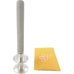 Stainless Steel 1.5" Tri Clover Compatible to1.5" Tri Clamp Diffusion Stone, 0.22 Micron Aeration Stone, Carbonation Stone with 1.5" Tri Clamp Gas Inlet, 6" Length 1.5" Disassembly Adapter