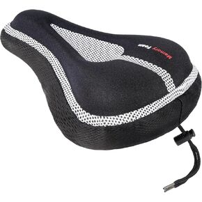 Bike Seat Cushion, Memory Foam & Gel Bike Seat Cushion Cover for Men Women, Comfortable Bicycle Seat Cover Saddle fit with Exercise/Mountain Road Cycling Bike, Outdoor & Indoor