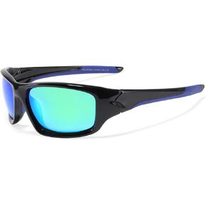 Wrap-Around Sunglasses for Men, Polarized Youth Baseball Sunglasses, UV400 Sports Fan Sunglasses with Case