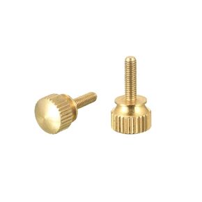 uxcell 2Pcs Knurled Thumb Screws, M4x8mm Brass Shoulder Bolts Stepped Grip Knobs Fasteners for PC, Electronic, Mechanical