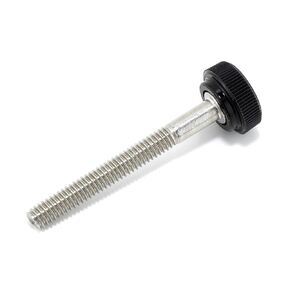 #8-32 x 1-1/2" Thumb Screw Stainless Steel - Black Knurled Round Plastic Knob - Standard/Coarse Thread ThumbScrew - Length: 1.500" - Proudly Built in USA - Package of (4)