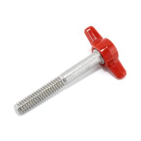 1/4"-20 x 2" Thumb Screw Stainless Steel - Red Tee Wing Plastic Knob - Standard/Coarse Thread ThumbScrew - Length: 2.000" - Proudly Built in USA - Package of (4)