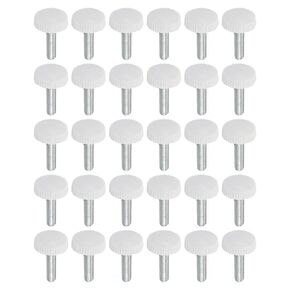 PATIKIL M4x14mm Knurled Thumb Screws, 30 Pack Male Thread Round Clamping Screws Knobs Hand Grip Bolts Mounting Fasteners for Lighting Furniture Hardware White