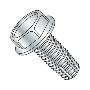 Small Parts 1008FW Steel Thread Cutting Screw, Zinc Plated Finish, Hex Washer Head, Type F, #10-24 Thread Size, 1/2" Length (Pack of 50)
