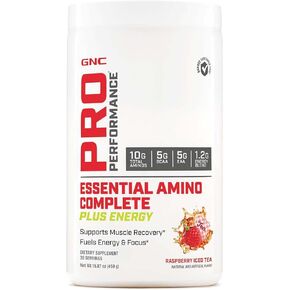 GNC Pro Performance Essential Amino Complete Plus Energy - Raspberry Iced Tea (30 Servings)