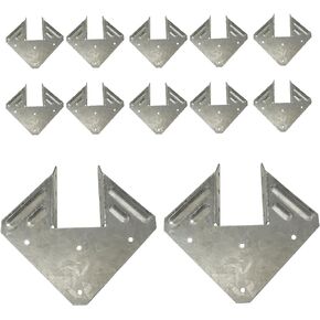 1.68" Inner Width Strong Hurricane Tie Straps Rafter Roof Bracket Joist Hanger Fit 2X Trusses, Galvanized, 12Pack