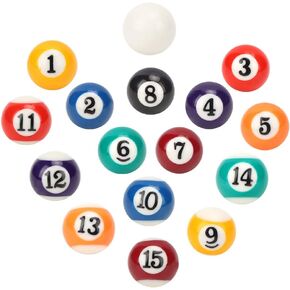 01 Resin Billiard Ball, 2.5CM Billiard Ball, Mini Billiard Ball, 16Pcs Mini 2.5CM for Game Rooms Recreation Games