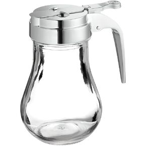 OCS Parts Syrup Dispenser with Lid and Dispensing Thumb Lever | Commercial Grade Liquid Dispensers for Home and Commercial Kitchens (1, 14 OZ)