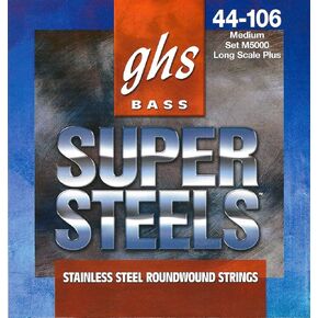 GHS Strings M5000 Super Steels Stainless Steel Bass Guitar Strings, Medium