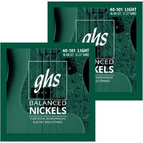GHS Strings GHS Balanced Nickels 4 Bass Strings Light Gauge (37.25" Winding) (4L-NB), Silver