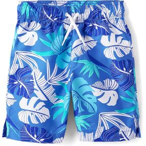 The Children's Place Boys' Swim Trunks, Spring Blue Palms, Small in Saudi Arabia