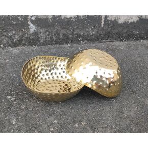 Handmade Brass Tealight Candle Holder Set of 2 Votive Holders (Nail Hammered)