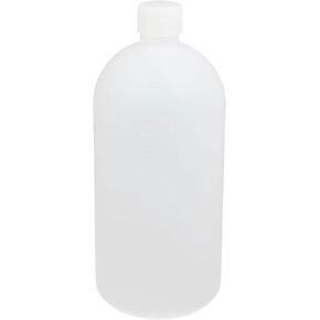 YOKIVE 2 Pcs Plastic Reagent Bottle, Cylindrical Container with Screw Cap Storage Liquids, Great for Laboratory Chemistry Use(White, 1000ml)