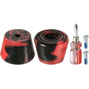 PATIKIL Roller Skate Toe Stops with Screwdriver, 1 Pair 82A Rubber Brake Stoppers Block for Roller Skate Accessories Replacement, Mixed Black Red