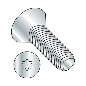 Small Parts 0808RTF Steel Thread Rolling Screw for Metal, Zinc Plated, 82 Degree Flat Head, Star Drive, #8-32 Thread Size, 1/2" Length (Pack of 100)