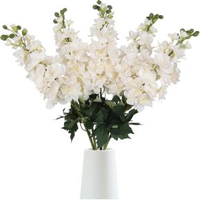 5PCS Dusty Blue Snapdragon Artificial Flowers 30.7" Delphinium Silk Flowers Dusty Blue Hyacinth Realistic Faux Flowers for Wedding Centerpieces for Tables Home Decor Indoor (Blue)