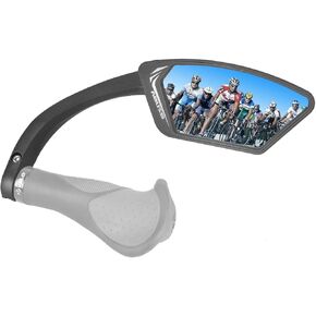 مرآة تثبيت على مقود الدراجة من Venzo عدسة زرقاء 75% زجاج مضاد للوهج - رؤية خلفية كبيرة شفافة كريستالية - ركوب الدراجات الجبلية أو دراجة الطريق اليمنى in Kuwait