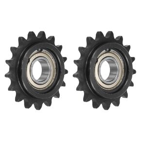 uxcell #40 Chain Idler Sprocket, 20mm Bore 1/2" Pitch 17 Tooth Sprocket Tensioner, C45 Carbon Steel 40 Roller Chain Sprocket with Bearing for ISO 08A Chain, 2Pcs