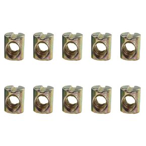 M6x15mm Barrel Nuts Cross Dowels Slotted Bolts Hardware Clean Tight Thread Proper Insert Sturdy Firm Holding Easy Install Align Smooth Screw in Snug Fit for Beds Crib Furniture Chairs 15PCS