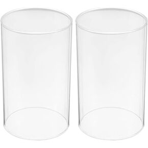 Uonlytech Candle Holder Sleeve 2Pcs Hurricane Candle Holder Sleeve, Glass Open Ended Candle Holder Clear Cylinder Candleholder for Candles Wax Melt Warmer Open Ended Candle Shade