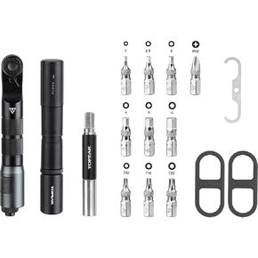 Topeak Ratchet'n Roll Pro, integrated Ratchet tool, chain tool, CO2 inflator, 3.5mm tubeless tire repair kit