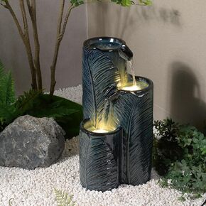 Ceramic Fountain with Lights - Blue Bliss