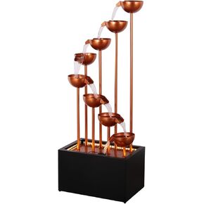 Zinc Metal 8 Cups Fountain with LED Lights