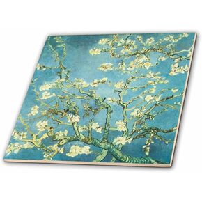 3dRose Blossoming Almond Tree Vintage Van Gogh-Ceramic Tile, 6-inch (ct_110452_2), Multicolor
