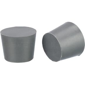 CleverDelights Rubber Stoppers — Size 6 — 10 Pack — 26mm x 32mm x 25mm Long — Gray Solid Plug #6