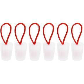 MECCANIXITY Silicone Rubber Tapered Plug 15 to 20mm Solid Bathtub Bungs Stopper with Handle for Test Tubes, Water Pipe, Drainage Hole, White 6 Pieces
