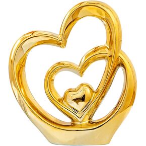 Anding Home Decoration Gold Modern Art Statue Porcelain Sculpture New Year Gift Gold Decorative Living Room Office Centerpiece (A819Gold)