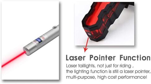 مصباح خلفي للدراجة من BESTSUN، ضوء خلفي للدراجة بالليزر قابل لإعادة الشحن USB 5 مصابيح LED لركوب الدراجات مقاومة للماء 6 أوضاع إضاءة للدراجة مصباح تحذير للسلامة للركوب الليلي in Kuwait