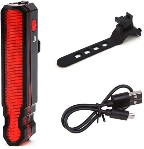 مصباح خلفي للدراجة من BESTSUN، ضوء خلفي للدراجة بالليزر قابل لإعادة الشحن USB 5 مصابيح LED لركوب الدراجات مقاومة للماء 6 أوضاع إضاءة للدراجة مصباح تحذير للسلامة للركوب الليلي in Kuwait