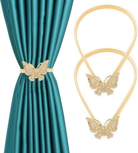 Home Chic Yang HCY 1 Pair Lovely Butterfly Curtain Tiebacks Curtain Buckle Drapery Holdbacks Curtain Straps No Tools Required (Silver) in Saudi Arabia