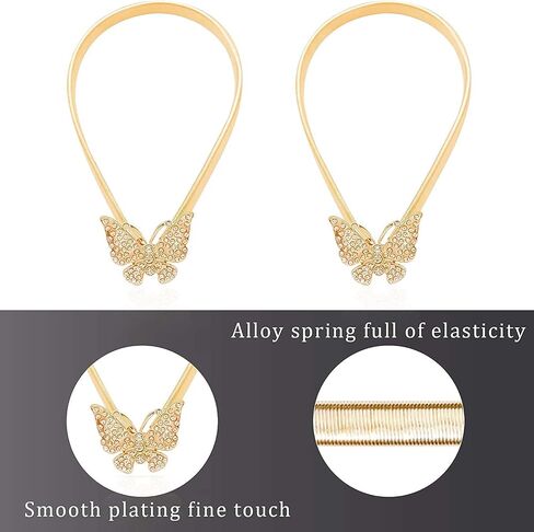 Home Chic Yang HCY 1 Pair Lovely Butterfly Curtain Tiebacks Curtain Buckle Drapery Holdbacks Curtain Straps No Tools Required (Silver) in Saudi Arabia