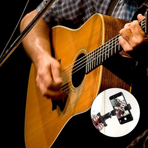 Guitar Head Phone Holder Mount for Live Broadcast Teaching Video Recording Android and iPhone Compatible Guitar/Electric Guitar/Bass/Ukulele in Kuwait