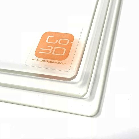 لوح/سرير من زجاج البورسليكات مقاس 150 مم × 230 مم مع حافة مصقولة مسطحة للطابعة ثلاثية الأبعاد Creator & Makerbot Replicator - 3 عبوات in Kuwait
