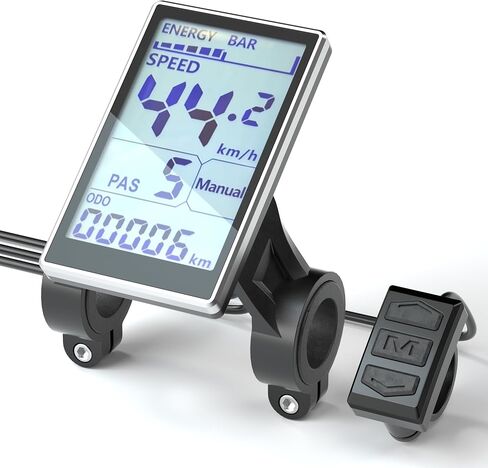 شاشة EBike، وحدة تحكم Ebike مقاومة للماء مع موصل مقاوم للماء، شاشة LCD EBike 24V 36V 48V 52V 60V للسكوتر الكهربائي للدراجة الإلكترونية، مقود 31.8 مم 22.2 مم (ترقية M5) in Saudi Arabia