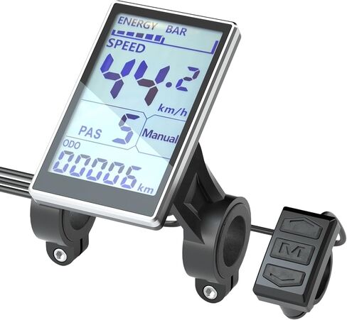 شاشة EBike، وحدة تحكم Ebike مقاومة للماء مع موصل مقاوم للماء، شاشة LCD EBike 24V 36V 48V 52V 60V للسكوتر الكهربائي للدراجة الإلكترونية، مقود 31.8 مم 22.2 مم (ترقية M5) in Saudi Arabia