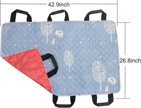 وسادة سرير لتحديد المواقع بمقابض معززة مقاس 42.9 بوصة × 26.8 بوصة - مرتبة قابلة لإعادة الاستخدام ومضادة للتسرب مع 4 طبقات من الحماية للدوران والرفع وإعادة الوضع - مثالية لسلس البول in Kuwait