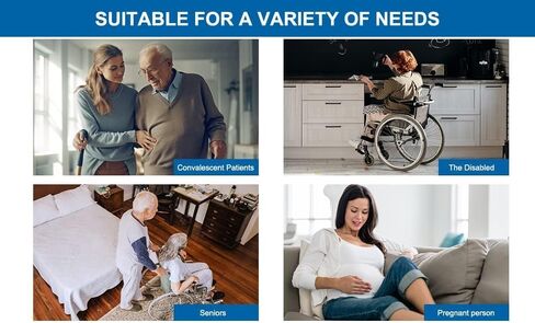 وسادة سرير لتحديد المواقع بمقابض معززة مقاس 42.9 بوصة × 26.8 بوصة - مرتبة قابلة لإعادة الاستخدام ومضادة للتسرب مع 4 طبقات من الحماية للدوران والرفع وإعادة الوضع - مثالية لسلس البول in Kuwait