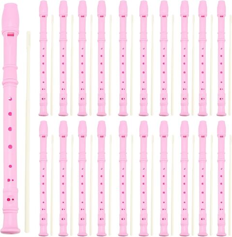 20 Pack 8 Hole Descant Soprano Recorder bulk, Soprano Recorder Recorder Instrument with Cleaning Rod for Beginners, Pink in Saudi Arabia