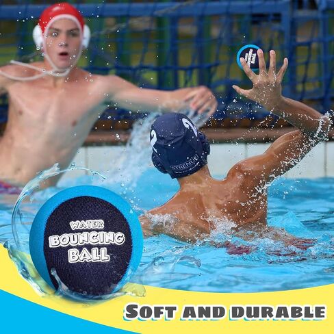 Shindel 2PCS Skip Balls with Skip Disc and Storage Bag, Water Skip Balls Blue Orange Water Bouncing Balls for Swimming Pool Beach Toys Great for All Ages in Saudi Arabia