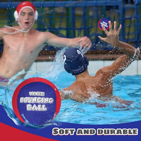 Shindel 2PCS Skip Balls with Skip Disc and Storage Bag, Water Skip Balls Blue Orange Water Bouncing Balls for Swimming Pool Beach Toys Great for All Ages in Saudi Arabia