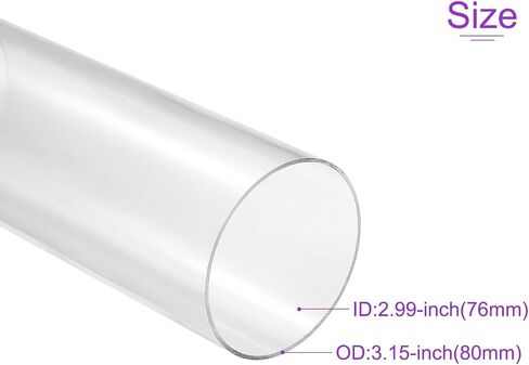 DMiotech 64 مم × 70 مم (2 1/2 بوصة × 2 3/4 بوصة) أنابيب أكريليك شفافة أنابيب بلاستيكية صلبة 10 بوصة لأنابيب مياه حوض السمك، ونظام تبريد المياه، والسباكة in Saudi Arabia