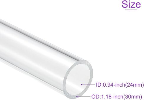 DMiotech 64 مم × 70 مم (2 1/2 بوصة × 2 3/4 بوصة) أنابيب أكريليك شفافة أنابيب بلاستيكية صلبة 10 بوصة لأنابيب مياه حوض السمك، ونظام تبريد المياه، والسباكة in Saudi Arabia