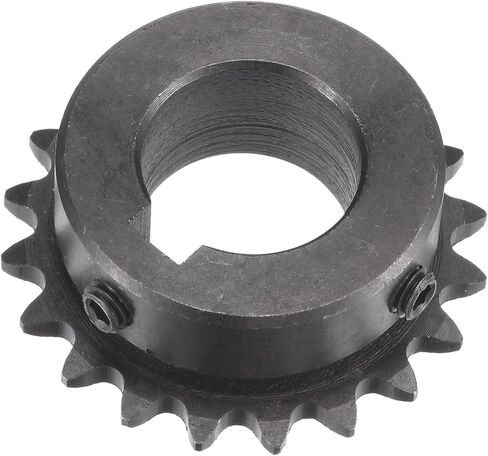 uxcell 20 Tooth Roller Sprocket B Type, 25 Chain, Single Strand 1/4" Pitch, 20mm Bore Black Oxide C45 Carbon Steel, Keyway with Set Screws for ISO 04C in Saudi Arabia